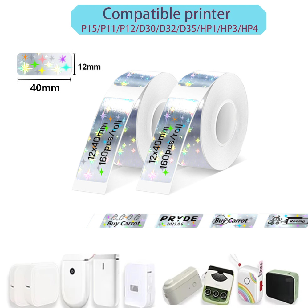 Label Printer Tape - P15 étiqueteuse ruban Portable auto-adhésif 12*40mm