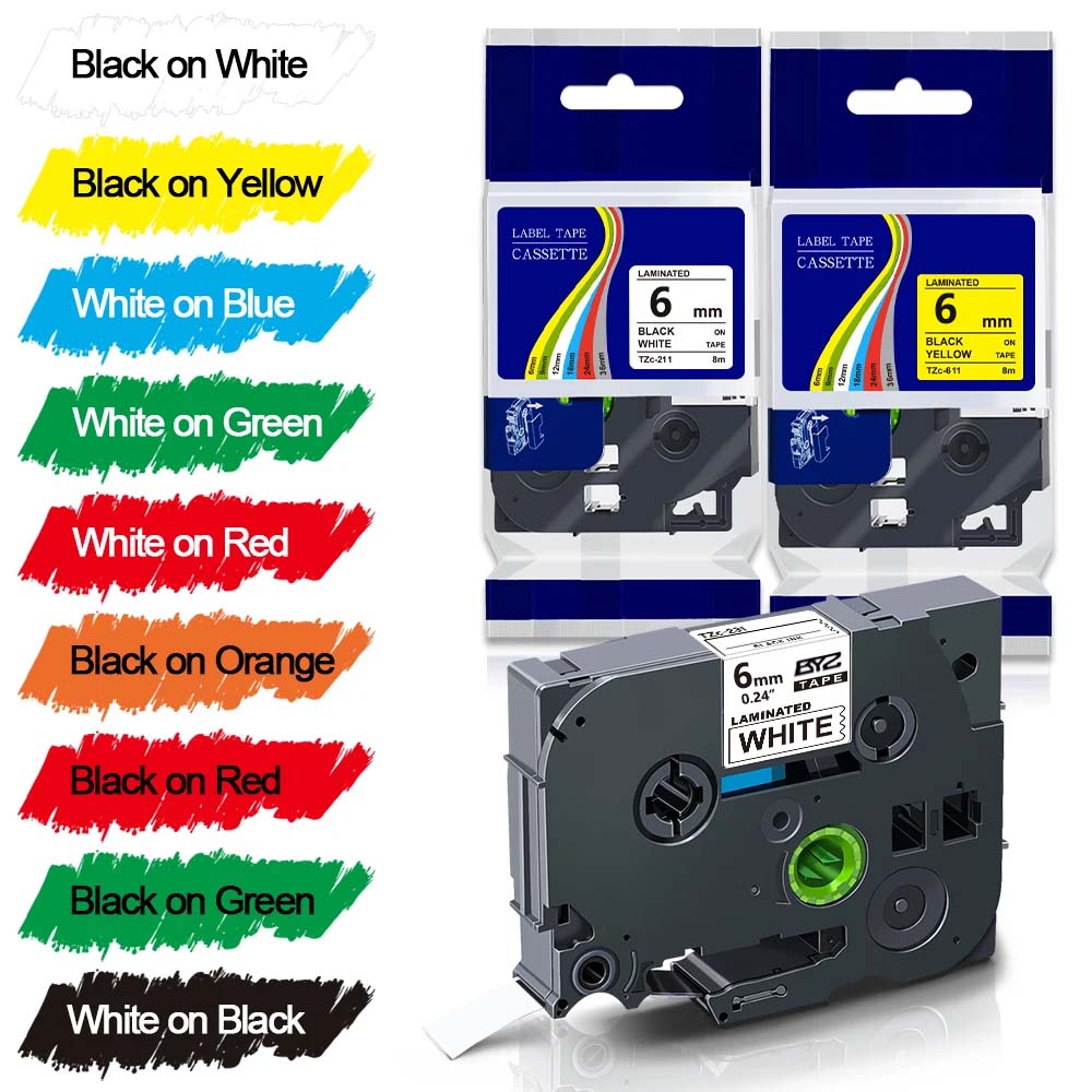 Label Printer Tape - 1 paquet de ruban TZe211 Ptouch