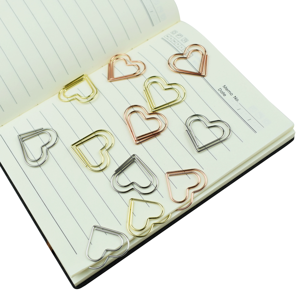 Lot de 12 clips en forme de cœ - Binder Clip Assorted avis et prix