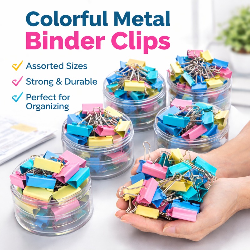 Clips de reliure en métal long - Binder Clip Assorted avis et prix