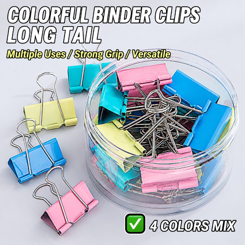 Clips de reliure en métal long - Binder Clip Assorted avis et prix