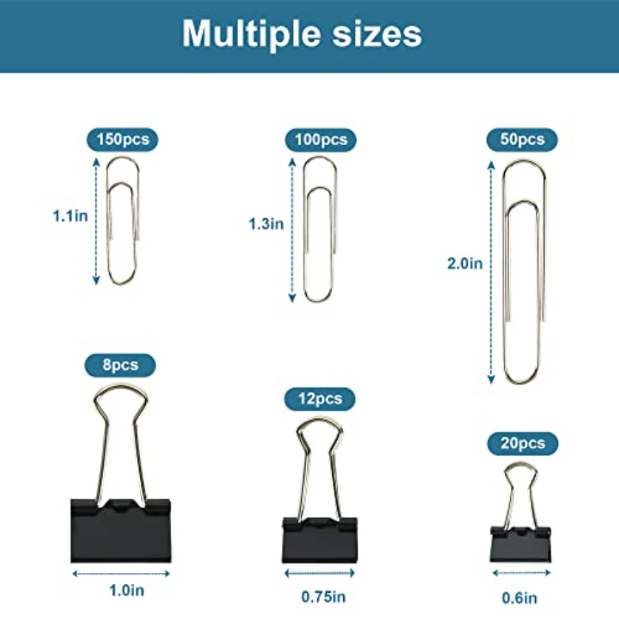 Lot de 340 pinces à documents  - Binder Clip Assorted avis et prix
