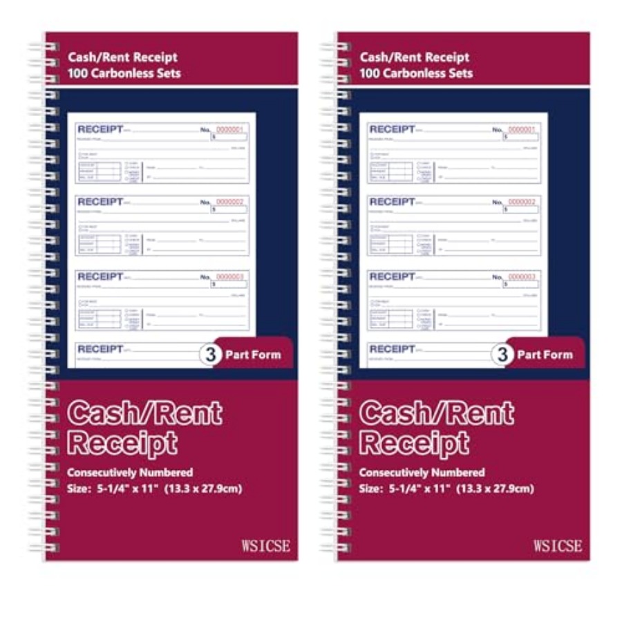 Lot de 2 carnets de reçus avec - Carbon Copy Book avis et prix