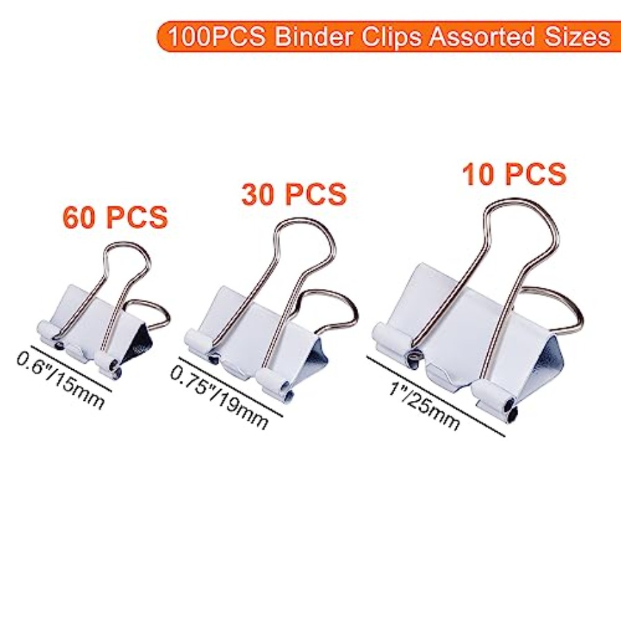 Clips de reliure de tailles va - Binder Clip Assorted avis et prix