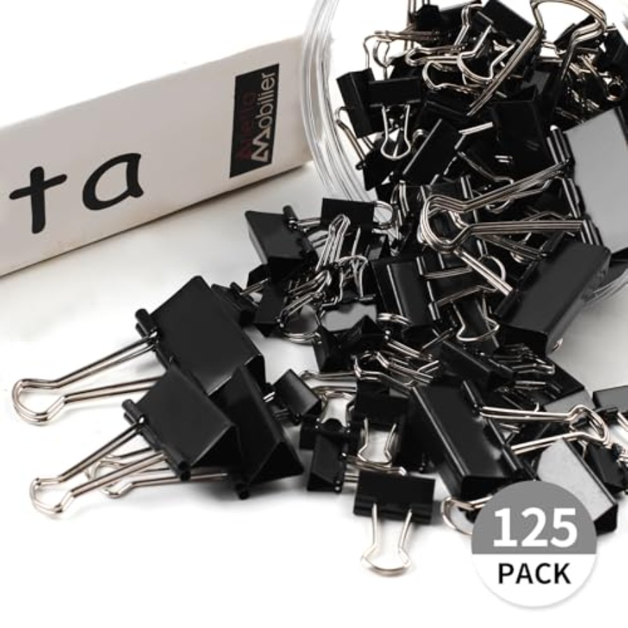 125 pinces à reliure colorées, - Binder Clip Assorted avis et prix
