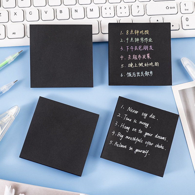 Bloc-notes autocollants Black  - Office Stationery Supply List avis et prix